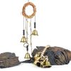 Maitys Witch Bells 2 Pieces Door Knob Hanger Witchcraft Decor Wind Chimes Positive Energy Decor Magic Home Protection Bells Handmade Clear Negative Energy Witch Door Knocker for Boho-5
