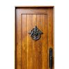 Black Antique Front Door Knocker with Cast Iron Petal Leaf Design-5