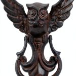 Owl Door Knocker by Earl Diamond Heavy Duty Cast Iron Rustic Black-0