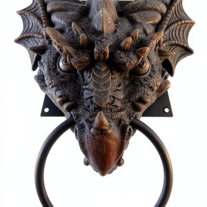 Pacific Giftware Gothic Dragon Door Knocker Cast Iron Finish-0