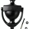 QCAA Solid Brass Door Knocker 7" Matte Black, Wall Mount, Antique-0