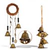 Maitys Witch Bells 2 Pieces Door Knob Hanger Witchcraft Decor Wind Chimes Positive Energy Decor Magic Home Protection Bells Handmade Clear Negative Energy Witch Door Knocker for Boho-1