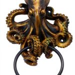 Pacific Giftware Nautical Gothic Mythical Sea Monster Deep Ocean Creature Octopus Kraken Cthulhu Decorative Door Knocker Wall Mount Polyresin Figurine 8.5" H-0