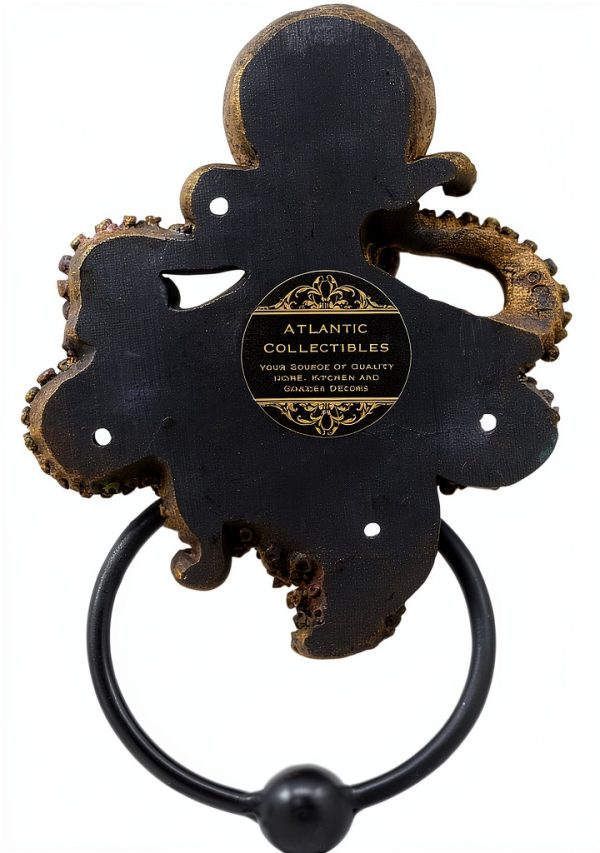 Pacific Giftware Nautical Gothic Mythical Sea Monster Deep Ocean Creature Octopus Kraken Cthulhu Decorative Door Knocker Wall Mount Polyresin Figurine 8.5" H-3