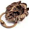 QWORK Antique Lion Head Bronze Door Knocker - Classic Vintage Design-2