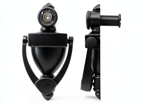 Elegant 5 Inch Matte Black Door Knocker with 180° Peephole TB SENROCA-1
