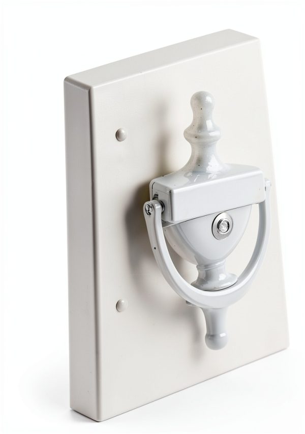 QCAA Solid Brass Door Knocker, 7", with 160 Degree Glass Len Door Viewer (UL Listed), Satin Nickel, 1 Pack-3