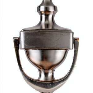 Solid Brass Door Knocker SKANDH Victorian Satin Nickel 8 Inch-0